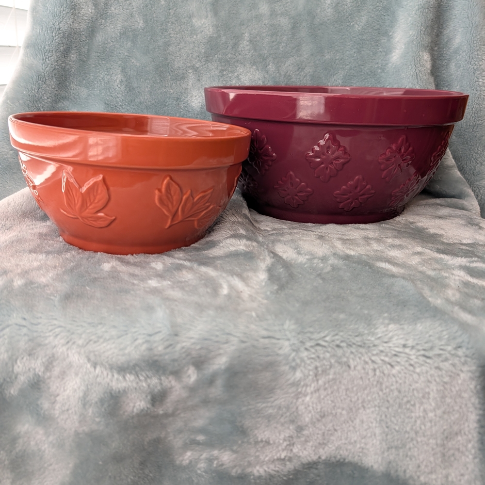 The Pioneer Woman Orange and Deep Berry Mixing Bowls Set